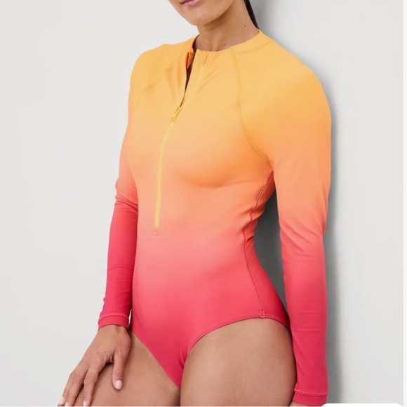 Athleta Sun Shield Ombre One Piece Rashgaurd